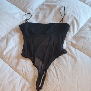 Urban Outfitters Black Sheer Mesh Bodysuit